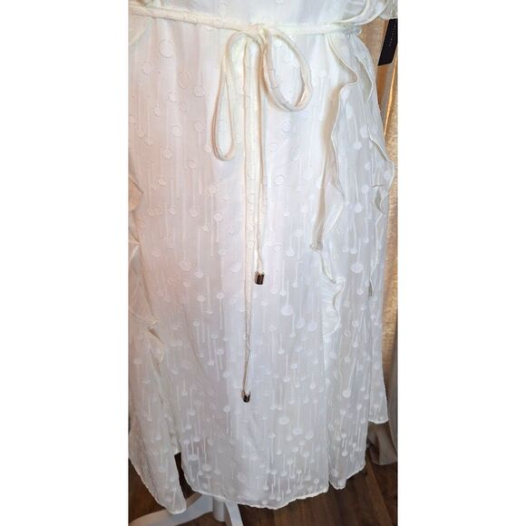 Tommy Hilfiger White Chiffon Ruffled Fit & Flare Dress Size 8 NWT - Picture 4 of 16